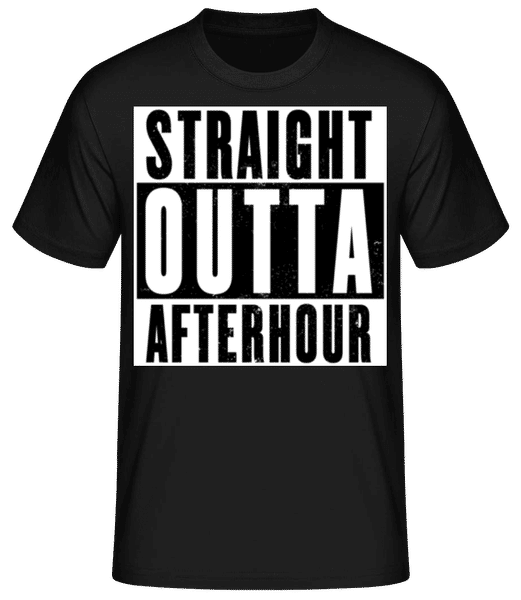 Aperçu: Straight Outta Afterhour White - T-shirt standard Homme - Noir - Devant
