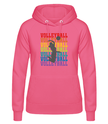 Volleyball Retro Woman - Sudadera con capucha para mujer - Rosa - delante