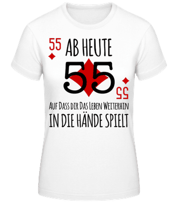 Schnapszahl 55 - Frauen Basic T-Shirt - Weiß - Vorne