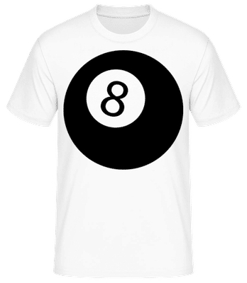 Billardkugel Schwarz - Männer Basic T-Shirt - Weiß - Vorne