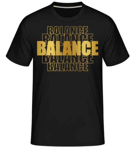 Aperçu: Écriture Doré Astrologique Balance -  T-Shirt Shirtinator homme - Noir - Devant