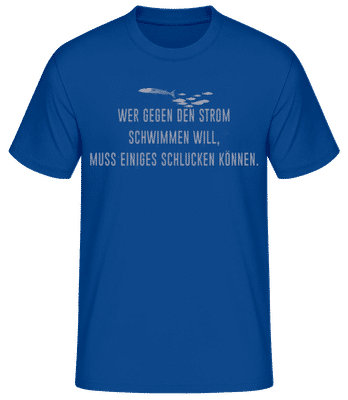 Gegen Den Strom Schwimmen - Männer Basic T-Shirt - Royalblau - Vorne