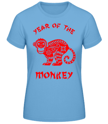 Chinese Zodiac Year Of The Monkey - Dámské basic tričko - Světle modrá - Napřed
