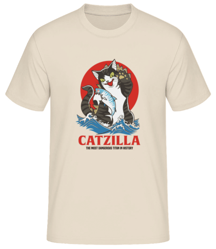 Preview: Catzilla Color - Men's Basic T-Shirt - Cream - Front