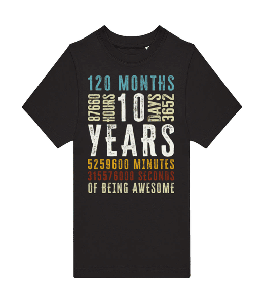 Aperçu: 10 Years 120 Months - T-shirt homme B&C - Noir - Devant