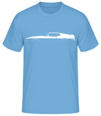 'Ford Mustang Mach 1 (1971)' Silhouette - T-shirt standard Homme - Bleu clair - Devant