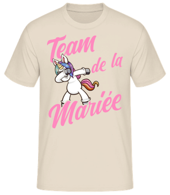 Team Mariée EVJF Future Mariée Licorne - T-shirt homme B&C - Crème - Devant