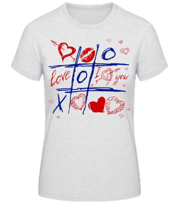 Love Raster Valentine - Frauen Basic T-Shirt - Grau meliert - Vorne