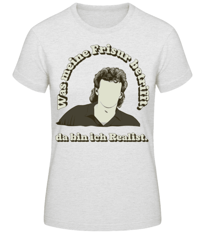 Vorschau: Realist Was Meine Frisur Betrifft - Frauen Basic T-Shirt - Grau meliert - Vorne