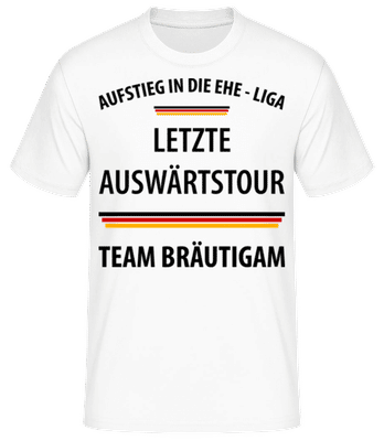 Letzte Tour Team Bräutigam - Männer Basic T-Shirt - Weiß - Vorne