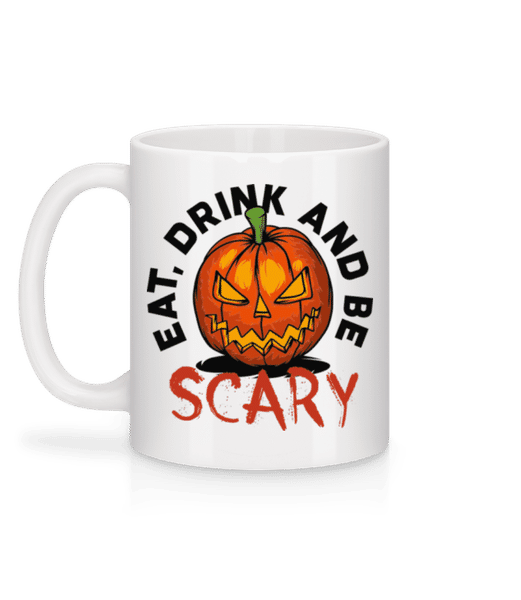 Aperçu: Eat Drink And Be Scary - Mug en céramique blanc - Blanc - Derrière