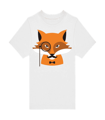 Hipster Fuchs - Kinder T-Shirt B&C - Weiß - Vorne