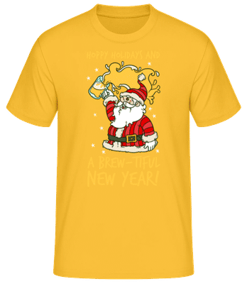 Hoppy Holidays - Pánske basic tričko - Zlatožltá - Predné