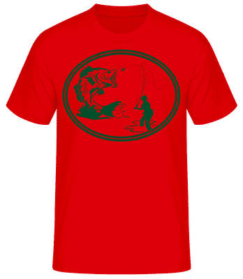 Fishing Icon Green - Männer T-Shirt B&C - Rot - Vorne