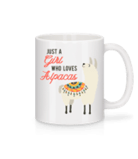 Just A Girl Who Loves Alpacas - Keramický hrnček - Biela - Predné