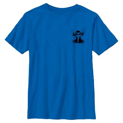 Disney Classics - Lilo & Stitch - Stitch Vintage Lined - Kids T-Shirt - Royal blue - Front