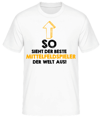 Bester Mittelfeldspieler Der Welt - Männer Basic T-Shirt - Weiß - Vorne