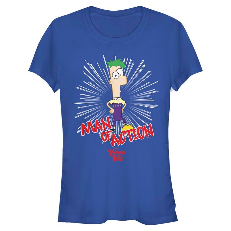 Preview: Disney Classics - Phineas and Ferb - Ferb Man Of Action - Women's T-Shirt - Royal blue - Front