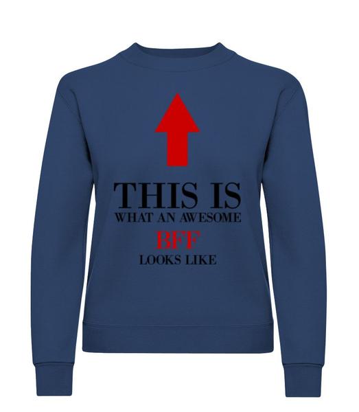 Aperçu: Awesome BFF - Sweatshirt Femme - Bleu marine - Devant