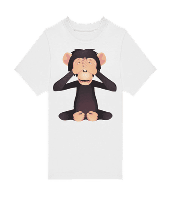 Singe aveugle sombre - T-shirt homme B&C - Blanc - Devant