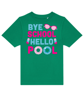 Bye School - Kinder T-Shirt B&C - Irischgrün - Vorne