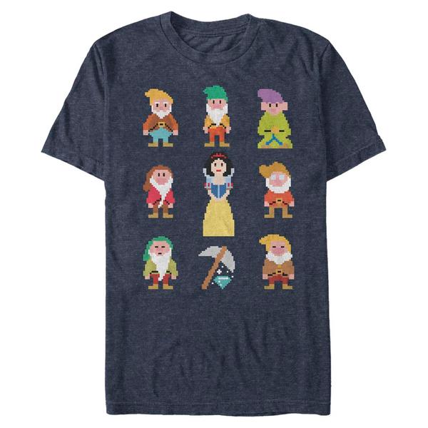 Aperçu: Disney - Blanche-Neige et les Sept Nains - Skupina Pixel Dwarf - Homme T-shirt - Bleu marine - Devant