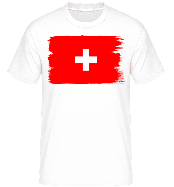 Aperçu: Drapeau Suisse -  T-Shirt Shirtinator homme - Blanc - Devant