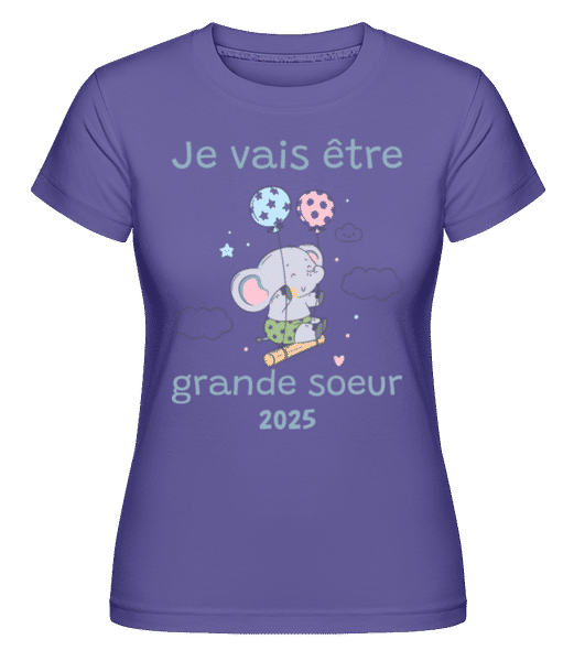 Aperçu: Grande Soeur 2025 -  T-shirt Shirtinator femme - Pourpre - Devant