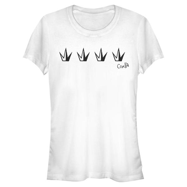 Aperçu: Disney Classics - Cruella - Logo Crowns - Femme T-shirt - Blanc - Devant