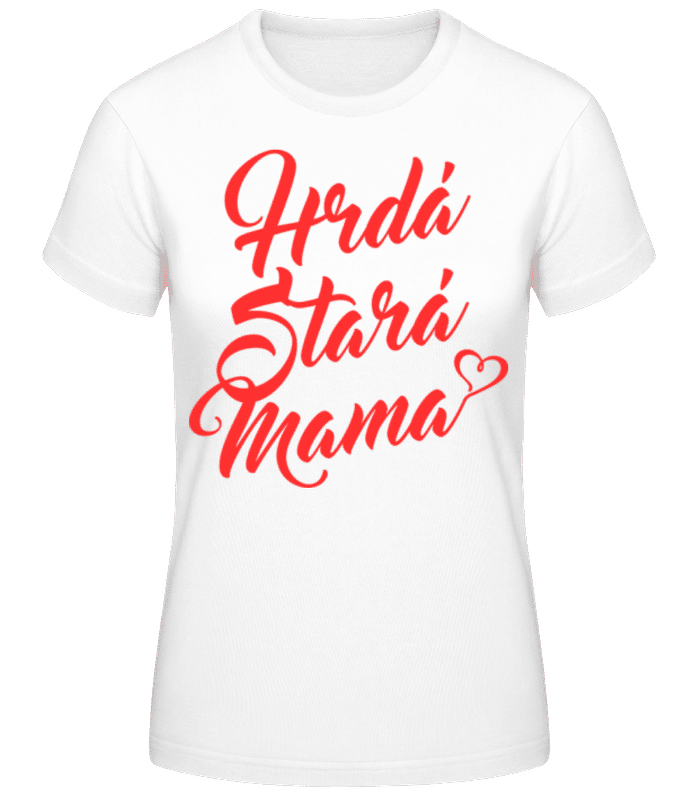 Náhľad: Hrdá Stará Mama - Dámske basic tričko - Biela - Predné