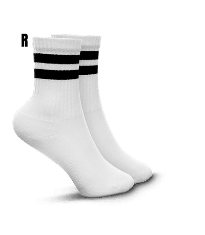 Chaussettes de tennis Mr. Socks - Blanc / Noir - Droite