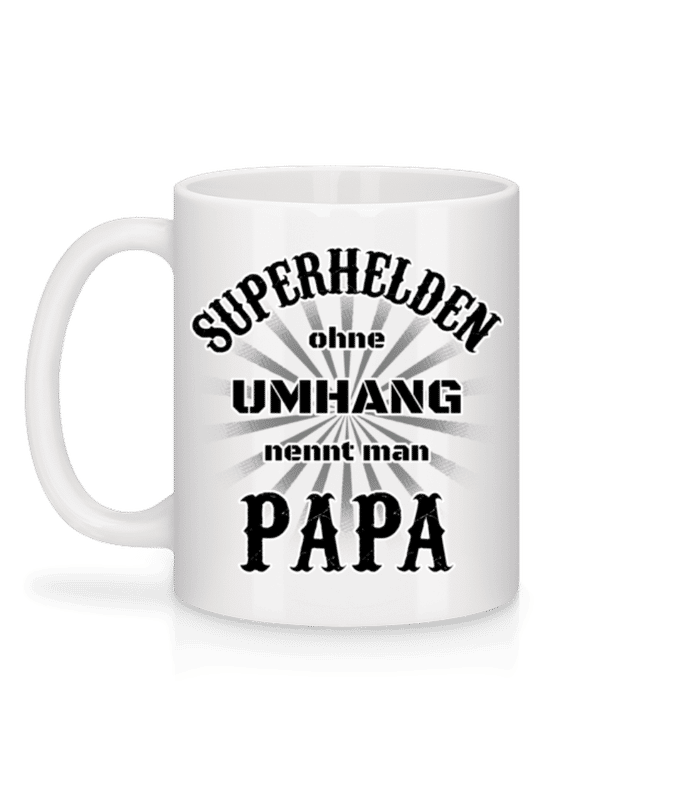 Vorschau: Superhelden Nennt Man Papa - Tasse - Weiß - Hinten