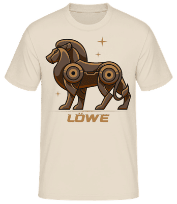 Mecha Roboter Sternzeichen Löwe - Männer Basic T-Shirt - Creme - Vorne