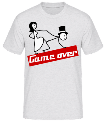 Game Over Illustration - Pánské basic tričko - Melírově šedá - Napřed