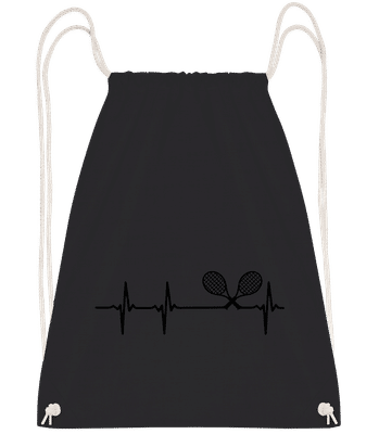 Heartbeat Tennis - Drawstring Backpack - Black - Vorn