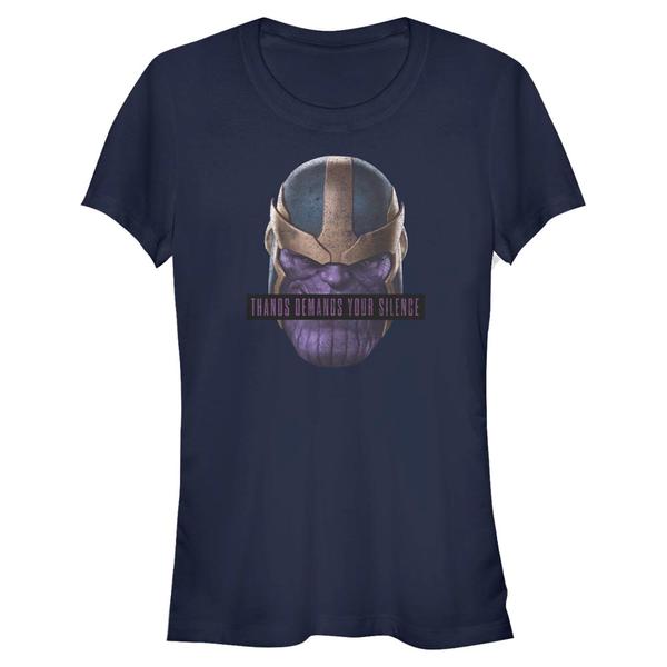 Aperçu: Marvel - Avengers - Thanos Demands Silence - Femme T-shirt - Bleu marine - Devant