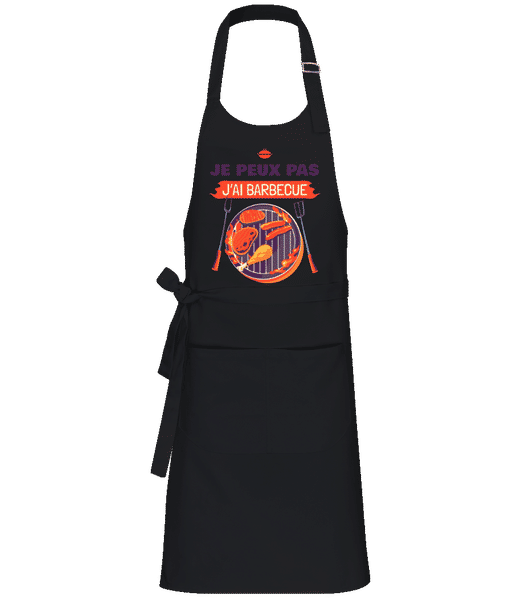 Aperçu: Je Peux Pas J’ai Barbecue - Tablier professionnel - Noir - Devant