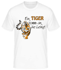 Ein Tiger Kommt An Die Leine - Männer Basic T-Shirt - Weiß - Vorne