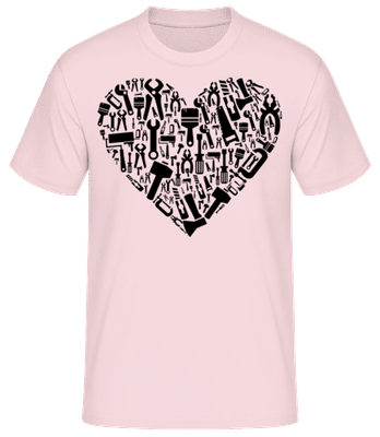 Love DIY Heart - Men's Basic T-Shirt - Pink - Front
