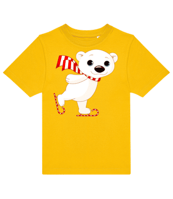 Patin À Glace Ours Polaire - T-shirt enfants B&C - Jaune - Devant