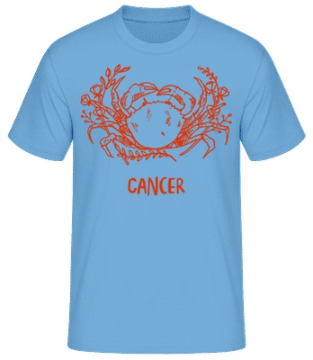 Scribble Style Zodiac Sign Cancer - Pánské basic tričko - Světle modrá - Napřed