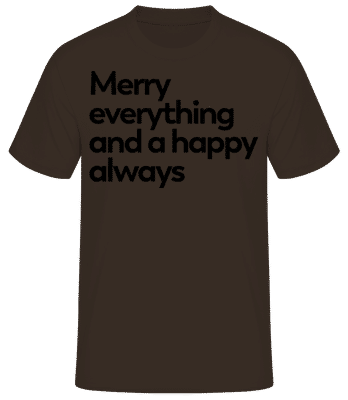 Merry Everything Happy Always - Men's Basic T-Shirt - Brown - Front