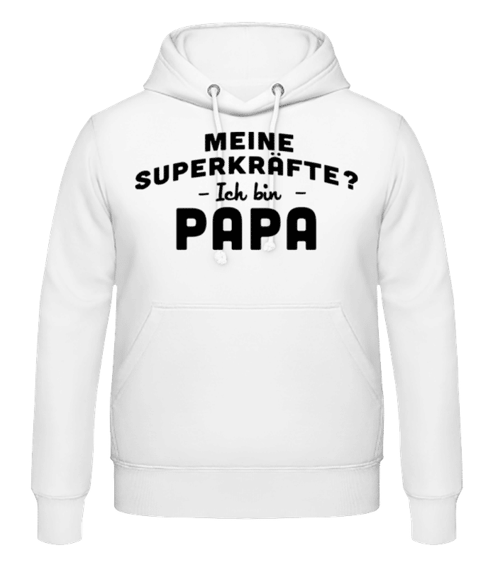 Vorschau: Superkräfte Papa - Männer Hoodie - Weiß - Vorne