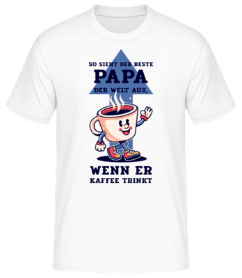 Bester Papa Der Welt Kaffee - Männer Basic T-Shirt - Weiß - Vorne
