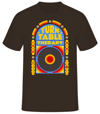 Turntable Therapy - Pánske basic tričko - Hnedá - Predné