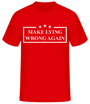 Make Lying Wrong Again - Men's B&C T-Shirt - Red - Front