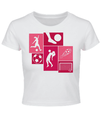 Fußball Collage - Crop T-Shirt - Weiß - Vorne