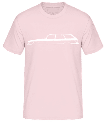 'BMW M5 Touring (E34)' Silhouette - Pánske basic tričko - Ružová - Predné