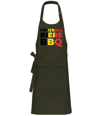 Football Bière BBQ - Tablier standard - Olive - Devant
