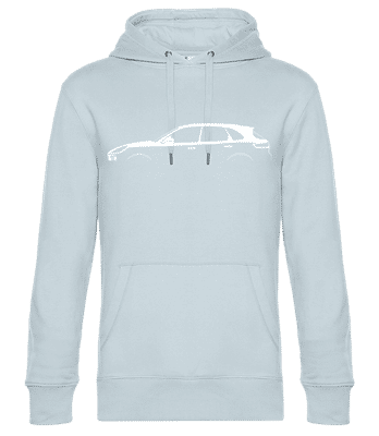 'Porsche Cayenne S 9YA' Silhouette - Unisex Premium Hoodie - Hellblau - Vorne